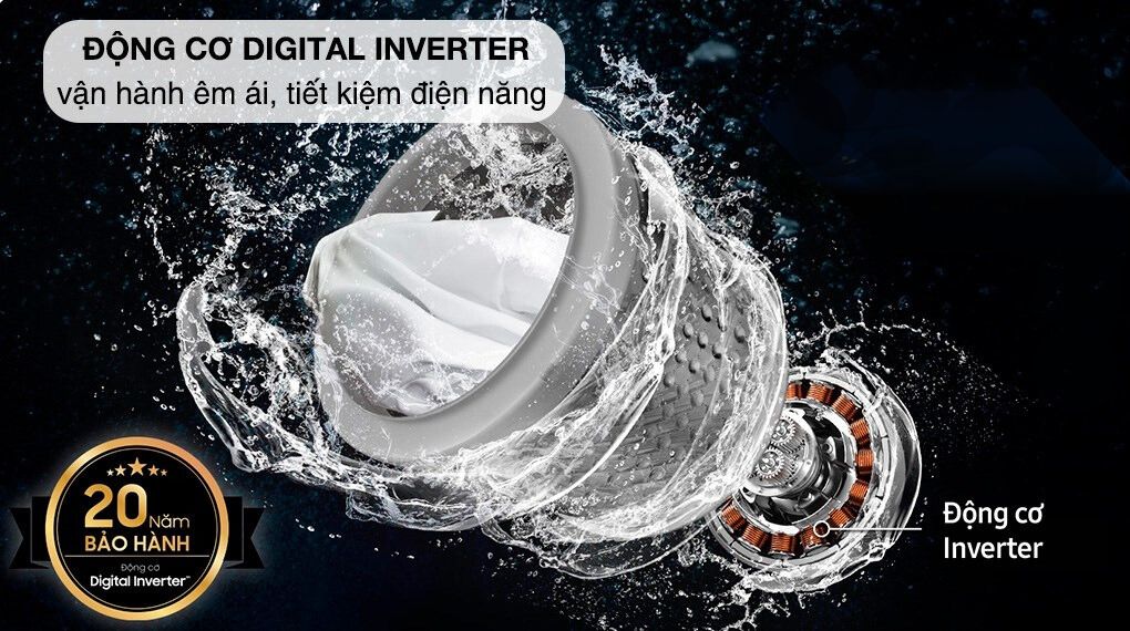 Máy giặt sấy Samsung Bespoke AI Inverter Giặt 12 Kg - Sấy 8 Kg WD12BB944DGHSV